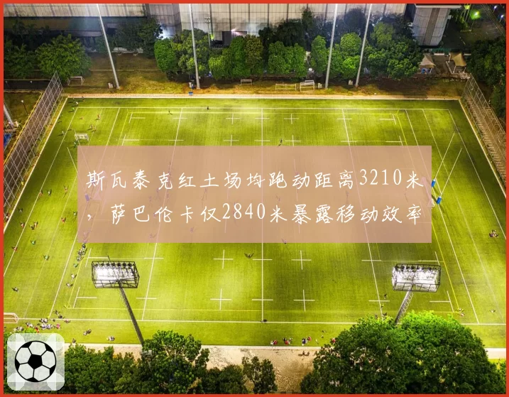 斯瓦泰克红土场均跑动距离3210米，萨巴伦卡仅2840米暴露移动效率差异